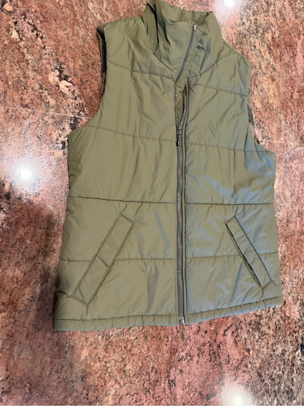 REI Olive Quilted Insulated Vest
